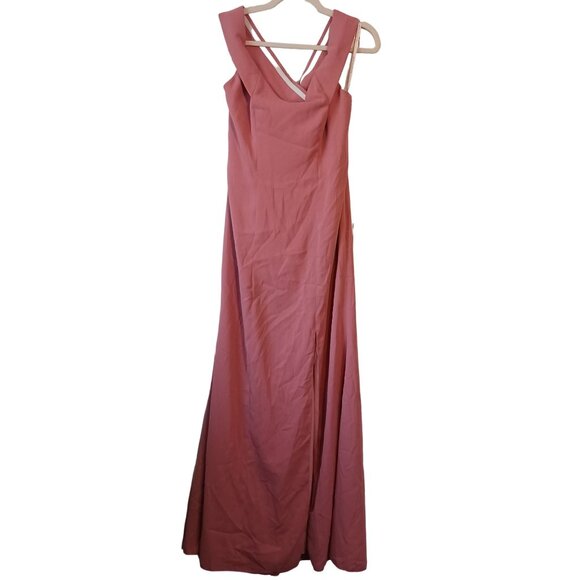 FLAWED, NWOT,‎ Dessy Collection, 6, Off-the-Shoulder Trumpet Gown Desert Rose - Picture 2 of 13
